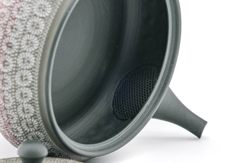 Flat Red Green Mishima Tokoname Teapot - 280ml