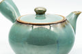 Tezumi — Japanese Kyusu - Green Teal Ceramic Debeso Teapot - 200ml — closeup of the base