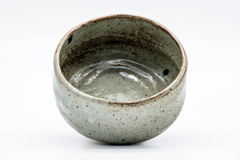Japanese Matcha Bowl - Grey Speckled Floral Karatsu-yaki Chawan - 200ml