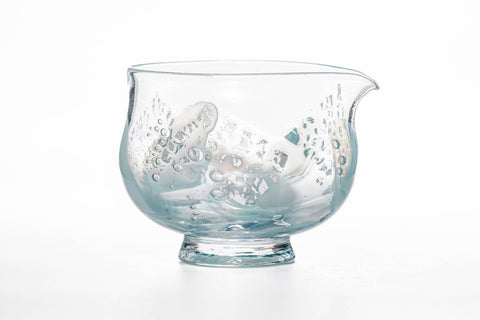 Umi 海 - Blue Glass Spouted Matcha Bowl - 200ml