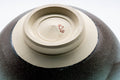 Tezumi — Japanese Matcha Bowl - Gold Blue Mountainous Kutani-yaki Chawan - 300ml — closeup of the foot