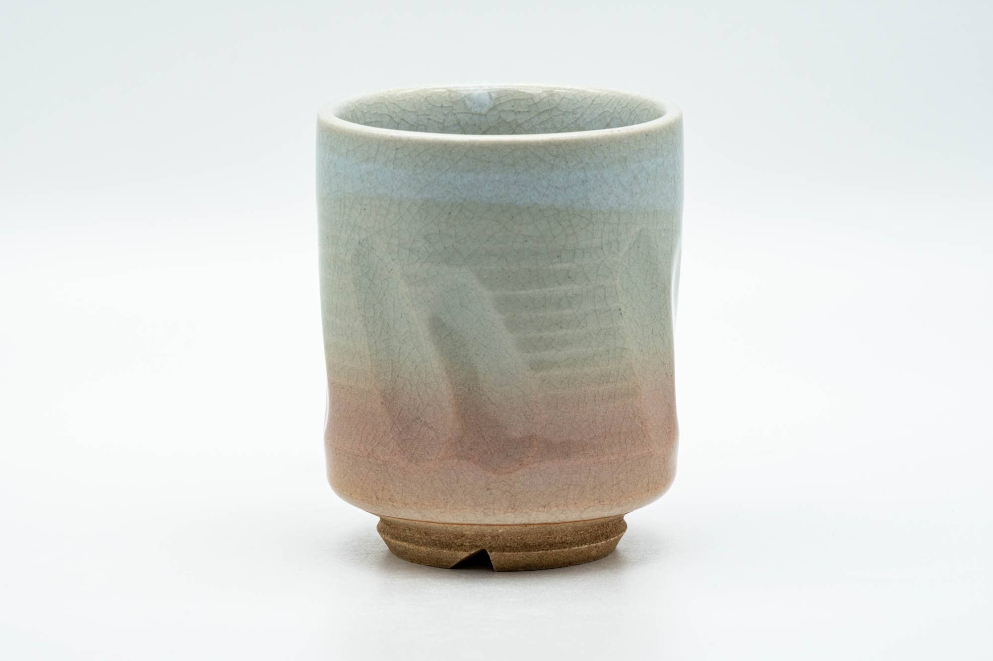 Japanese Teacup - Carved Beige Peach Glazed Hagi-yaki Yunomi - 200ml - Tezumi