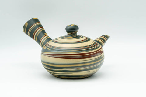 Japanese Kyusu - 沢田 Sawada, 靖仙 Yasusen Kiln - Nerikomi Tokoname-yaki Do-ake Teapot - 130ml