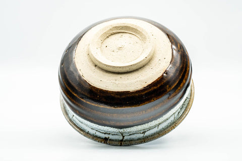 Japanese Kensui - Brown White Hare's Fur Glazed Water Bowl - 350ml