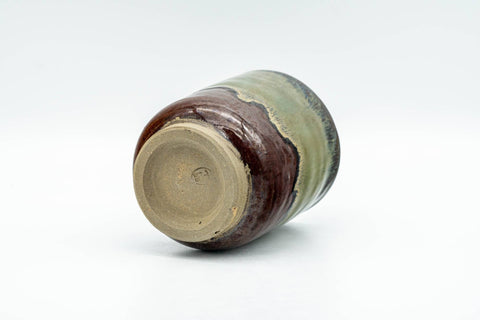 Japanese Teacup - Brown Green Hare's Fur Drip-Glazed Yunomi - 160ml - Tezumi
