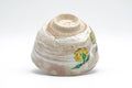 Tezumi — Japanese Matcha Bowl - Beige Milky Hakeme Lemons Kyo-yaki Chawan - 250ml — inverted showing the foot ring