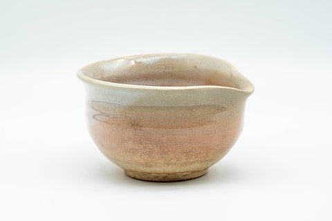 Tezumi — Japanese Katakuchi - Beige Pink Hagi-yaki Water Cooler - 130ml — front view from another angle