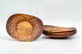 Japanese Chataku - Set of 4 Carved Oval-Shaped Wooden Tea Saucers - Tezumi