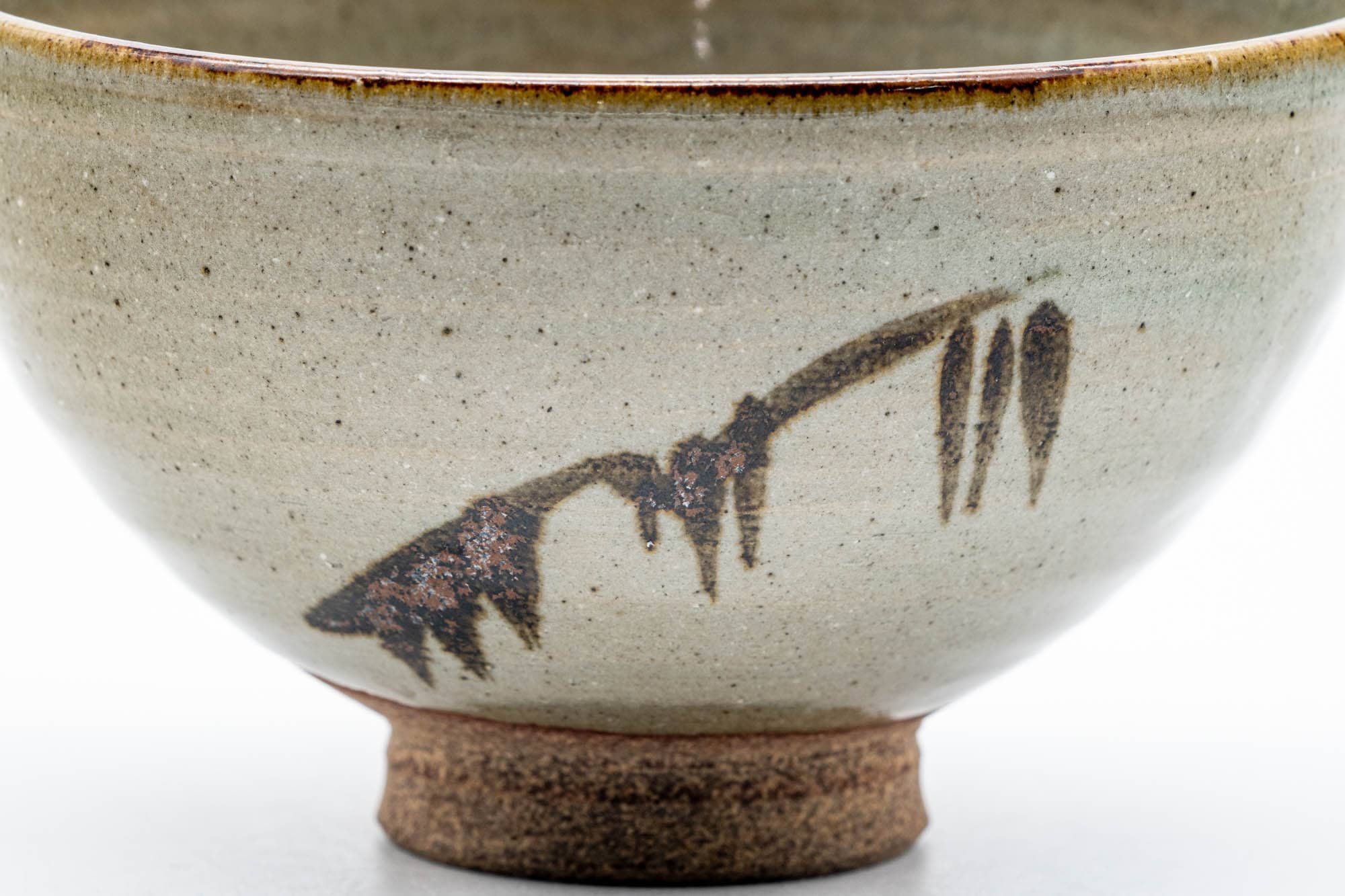 Japanese Matcha Bowl - Abstract Sage Green Glazed Karatsu-yaki Chawan - 200ml