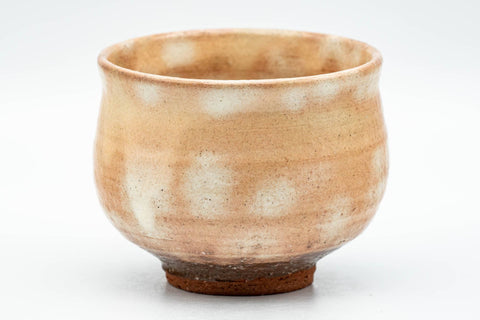 Tezumi — Japanese Teacups - Pair of Beige Brown Gohonte Hagi-yaki Yunomi - 180ml — top-down view of the interior