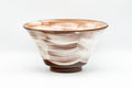 Japanese Matcha Bowl - Blue Grass White Hakeme Chawan - 250ml - side view showing the brushed white hakeme glaze