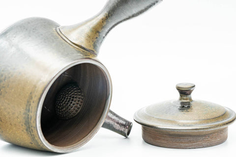 Japanese Kyusu - Fujii Ikkyuu 藤井一休 - Ash Glazed Yohen Banko-yaki Debeso Teapot - 200ml - Tezumi