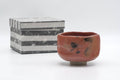 Tezumi — Japanese Matcha Bowl - Red Black Glazed Aka-raku Wabi-Sabi Chawan - 250ml — front view