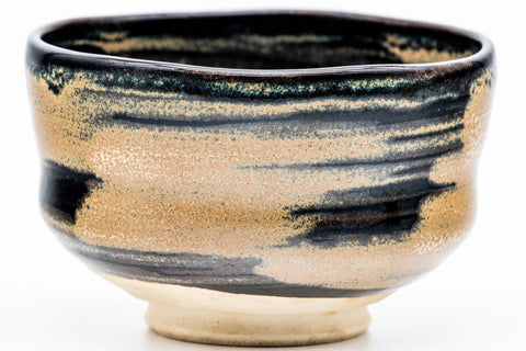 Japanese Matcha Bowl - Black Brown Glazed Wabi-Sabi Chawan - 150ml