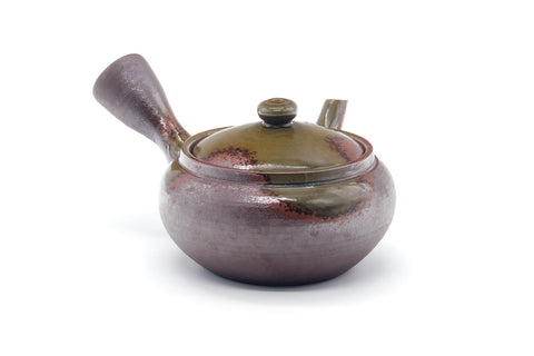 Japanese Kyusu - Ash Glazed Banko-yaki Mesh Teapot - 320ml