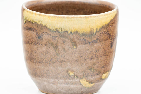 Japanese Teacup - Brown Beige Drip-Glazed Yunomi - 100ml - Tezumi