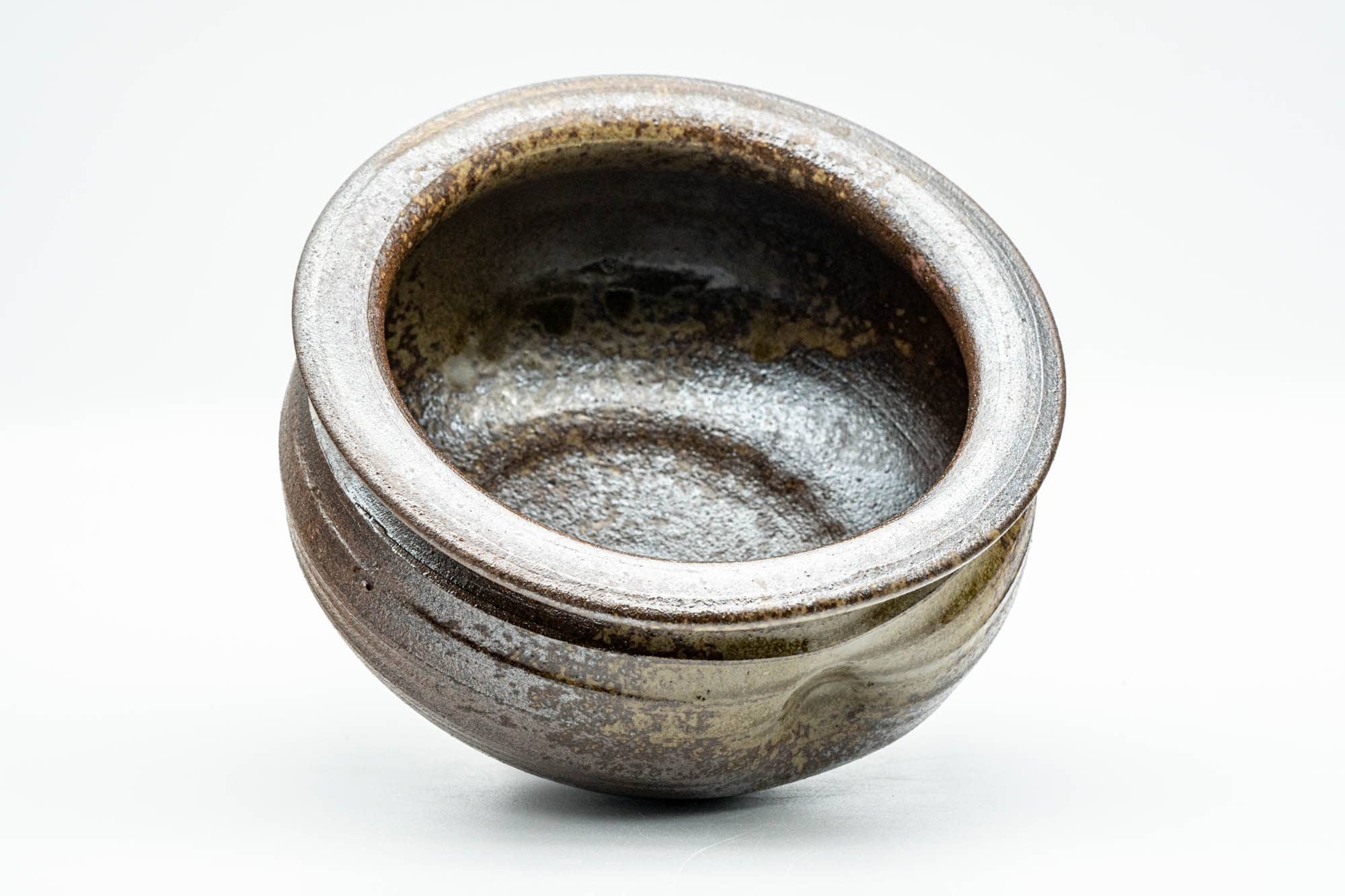 Japanese Kensui - Ash Green Glazed Thumb Indented Shigaraki-yaki Water Bowl - 500ml - Tezumi
