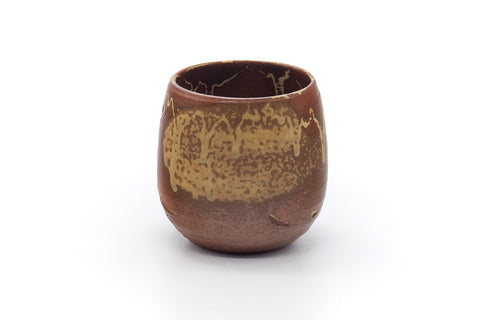 Tezumi — Japanese Teacup - Brown Drip-Glazed Yunomi - 200ml — front view from another angle