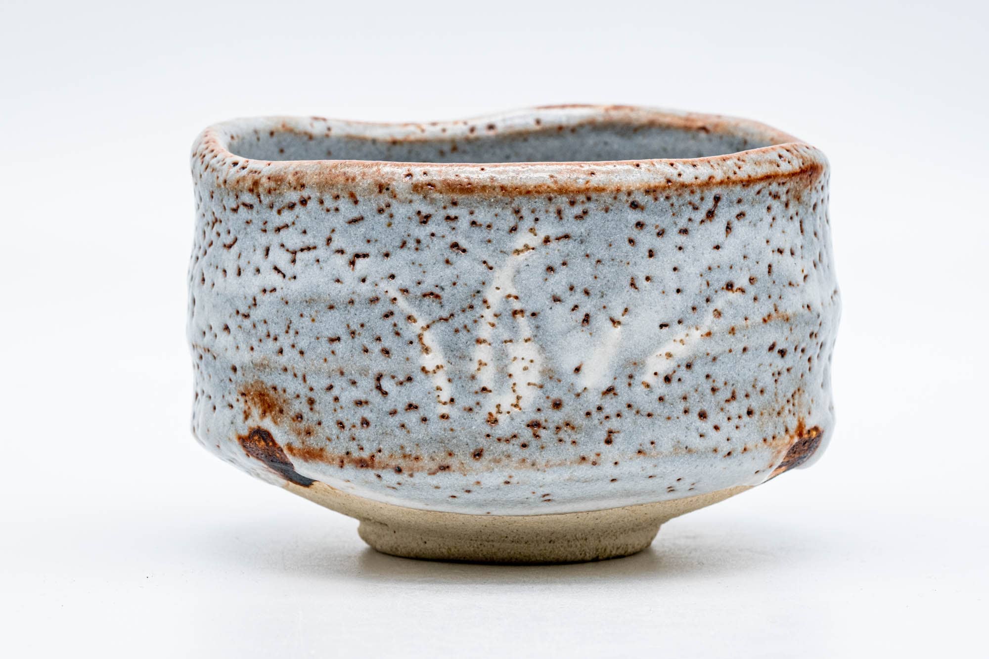 Japanese Matcha Bowl - Blue Shino Glazed Mino-yaki Chawan - 300ml