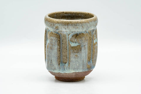Tezumi — Japanese Teacup - Beige Milky Glazed Groovy Yunomi - 130ml — front view from another angle