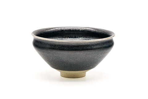 Kyo-yaki Yuteki Tenmoku Chawan with Fukurin