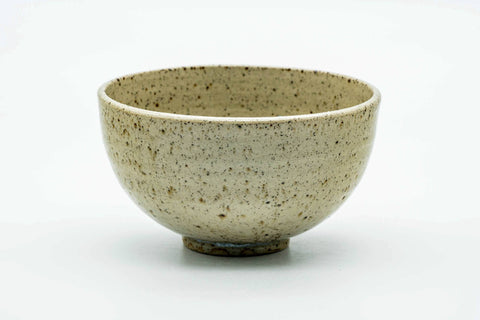 Japanese Matcha Bowl - Beige Brown Speckled Wan-nari Chawan - 250ml