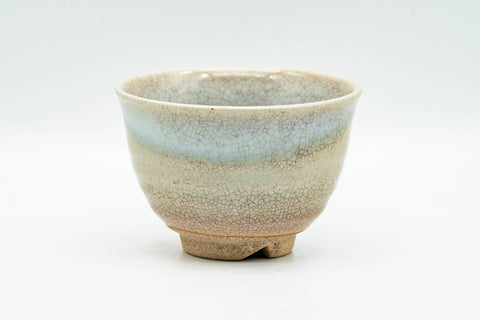 Japanese Teacup - Beige White Weathered Hagi-yaki Yunomi - 130ml