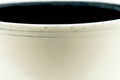 Close-up of the chawan's black interior glaze and rim