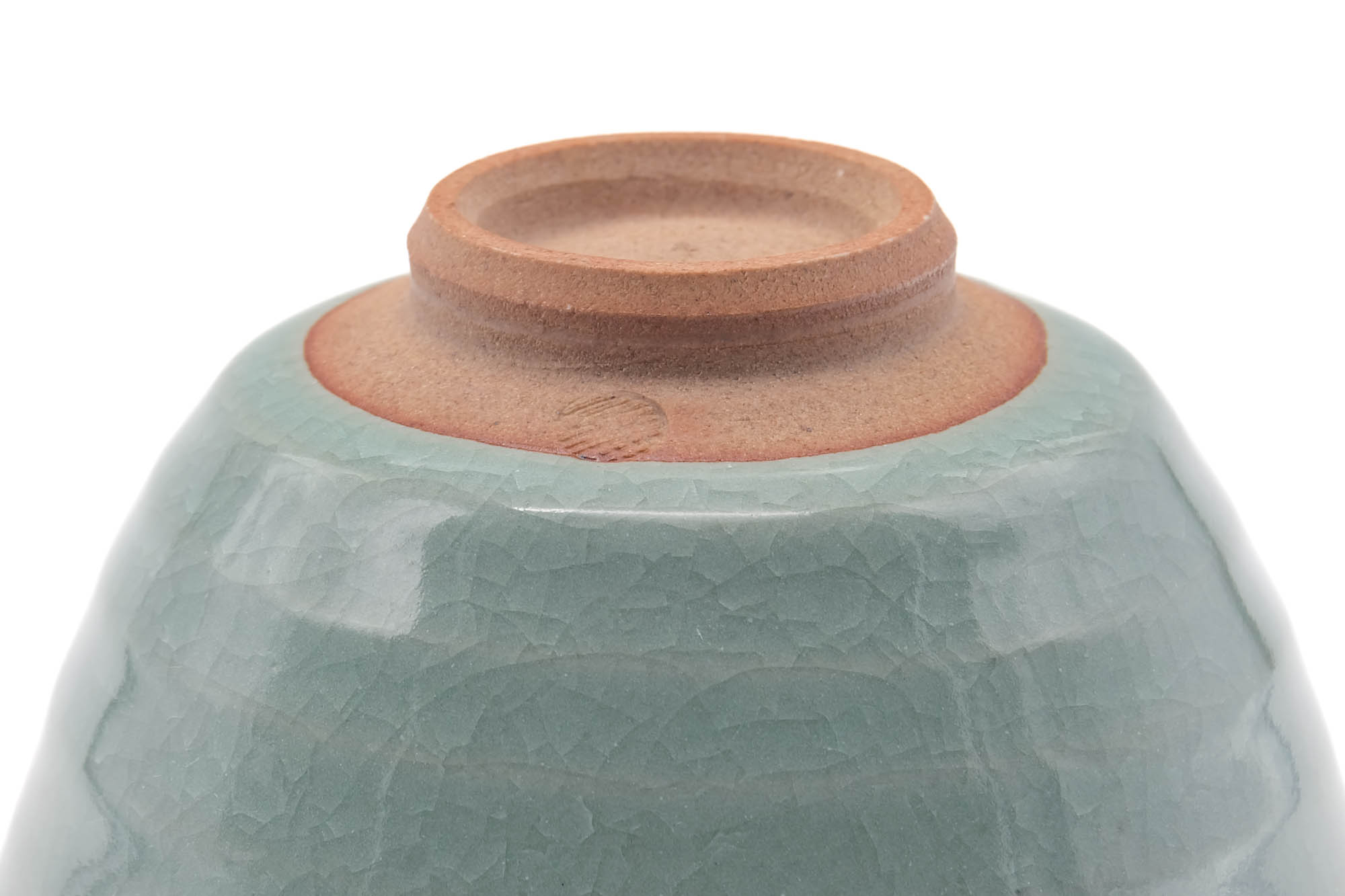 Japanese Matcha Bowl - Green Celadon Glazed Komogai-nari Chawan - 400ml