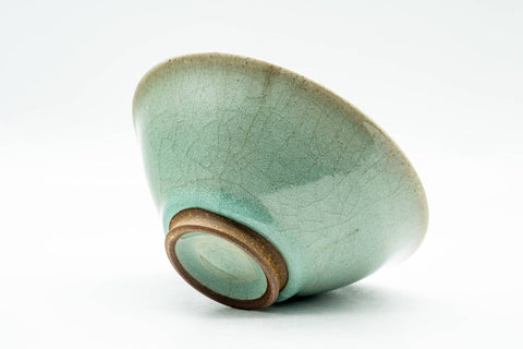 Japanese Matcha Bowl - Korean-Style Green Celadon Crackle Glazed Chawan - 150ml