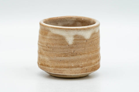 Tezumi — Japanese Teacup - Beige Drip-Glazed Hagi-yaki Yunomi - 70ml — front view