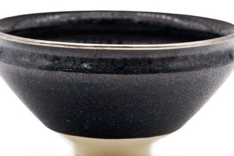 Kyo-yaki Yuteki Tenmoku Chawan with Fukurin