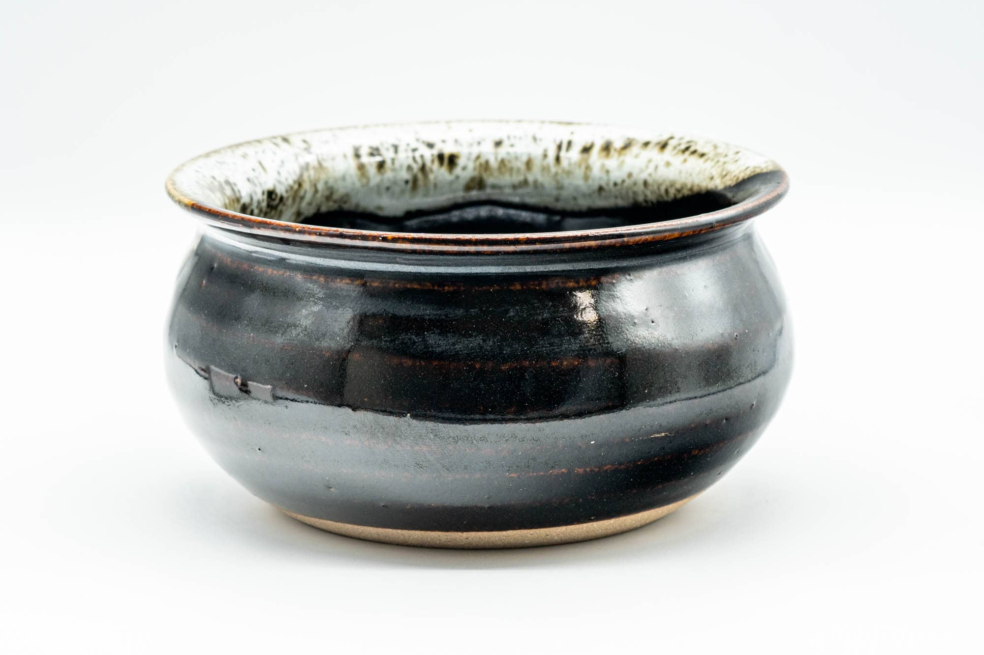 Japanese Kensui - Black White Drip-Glazed Water Bowl - 500ml - Tezumi