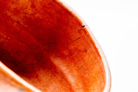 Japanese Matcha Bowl - 楽入窯 Rakunyu Kiln - Black Red Glazed Aka-raku Chawan - 400ml