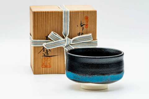 Japanese Matcha Bowl - 杉浦芳樹 Sugiura Yoshiki - 兎月窯 Utsuki Kiln - Umi Cerulean Blue Glazed Seto-yaki Chawan - 250ml