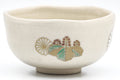 Tezumi — Japanese Matcha Bowl - Floral Beige Glazed Kyo-yaki Chawan - 250ml — closeup of the glaze