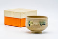 Tezumi — Japanese Matcha Bowl - Tiny Beige Green Hare's Fur Glazed Kiyomizu-yaki Chawan - 100ml — front view