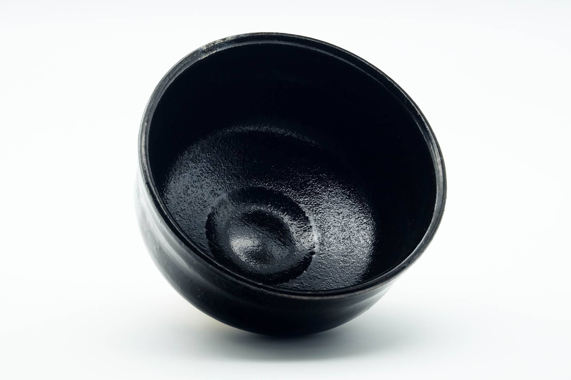 Japanese Matcha Bowl - Black Bronze Drip-Glazed Hatazori-gata Chawan - 300ml