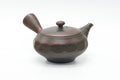Rear three-quarter view showing the side handle of the teapot.