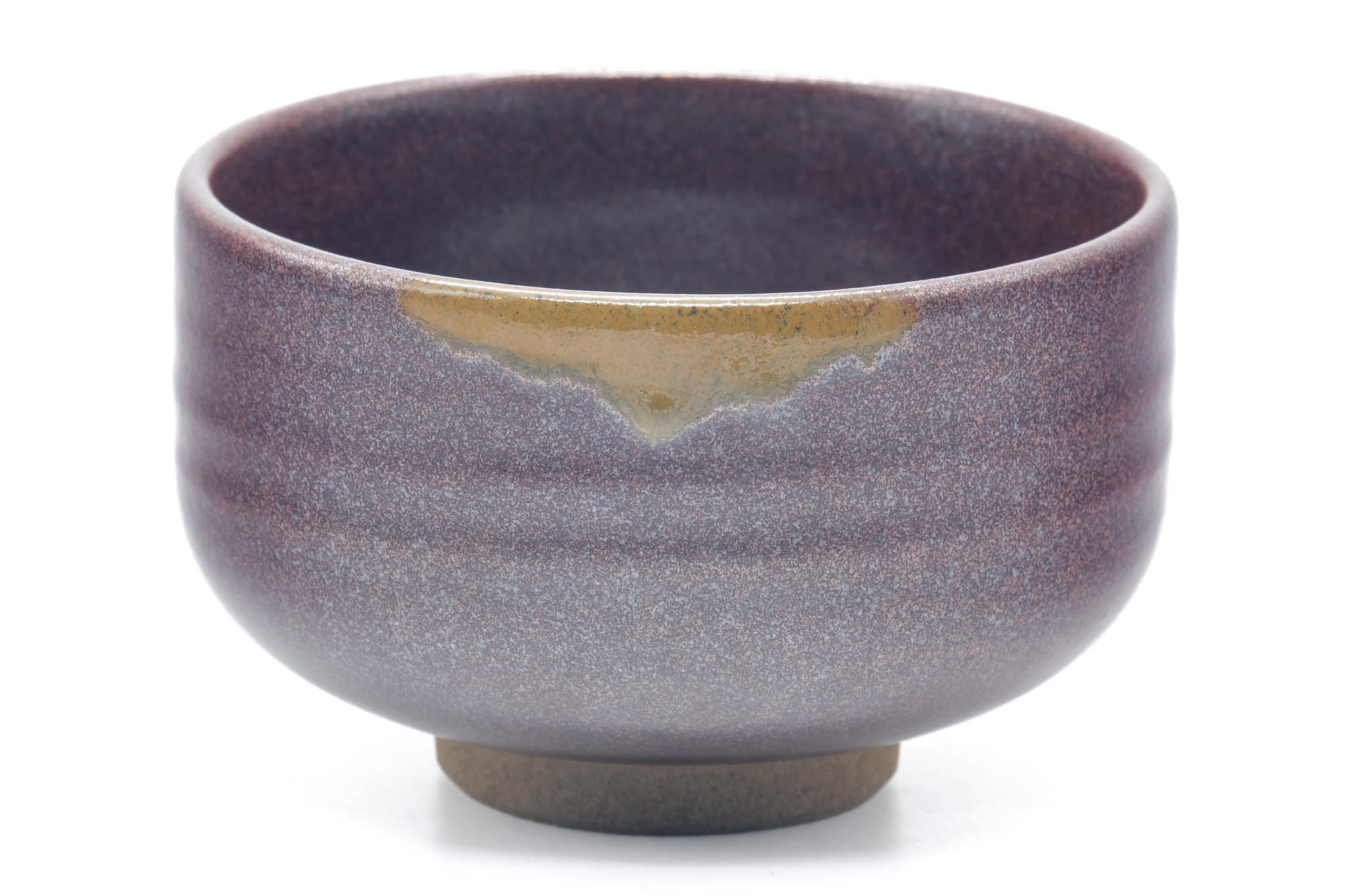 Japanese Matcha Bowl - Purple Yellow Drip-Glazed Chawan - 500ml