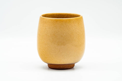Japanese Teacup - Floral Yellow Celadon Glazed Yunomi - 170ml