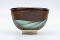 Tezumi — Japanese Matcha Bowl - Gold Blue Mountainous Kutani-yaki Chawan - 300ml — top-down view of the interior
