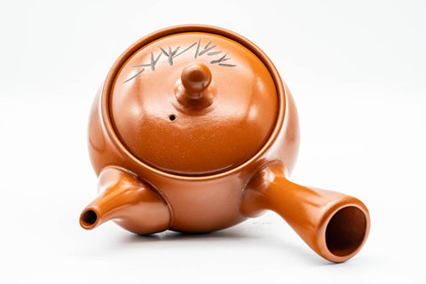 Tezumi — Japanese Kyusu - Bamboo Engraved Tokoname-yaki Mesh Teapot - 350ml — interior view showing the filter
