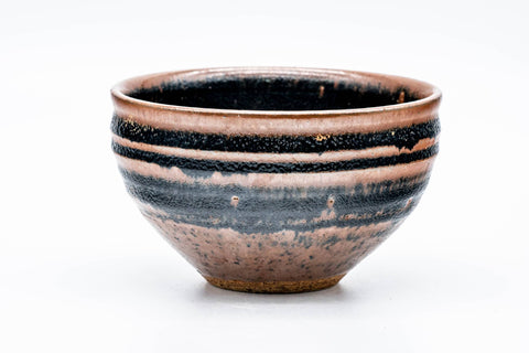 Japanese Matcha Bowl - Black Brown Spiraling Chawan - 250ml