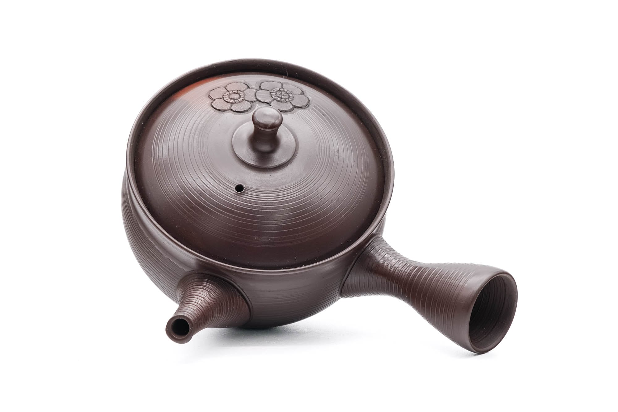 Japanese Kyusu - 玉龍 Gyokuryu Umehara - Brown Yōhen Plum Blossoms Tokoname-yaki Teapot - 200ml