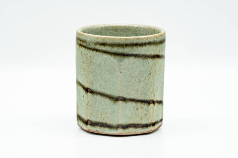 Japanese Teacup - Octagonal Sage Swirls Yunomi - 135ml