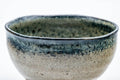 Tezumi — Japanese Matcha Bowl - Beige Blue Hare's Fur Glazed Wan-nari Chawan - 250ml — tipped to show the interior