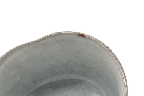 Tezumi — Japanese Teacups - Pair of Grey Celadon Yunomi - 170ml — tipped to show the interior