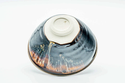 Japanese Matcha Bowl - 定一桶谷 Teiichi Oketani - Black Hare's Fur Glazed Tenmoku-gata Kyo-yaki Chawan - 200ml