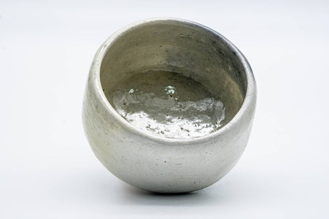Japanese Matcha Bowl - 手 Crazed White Glazed Raku-yaki Chawan - 300ml